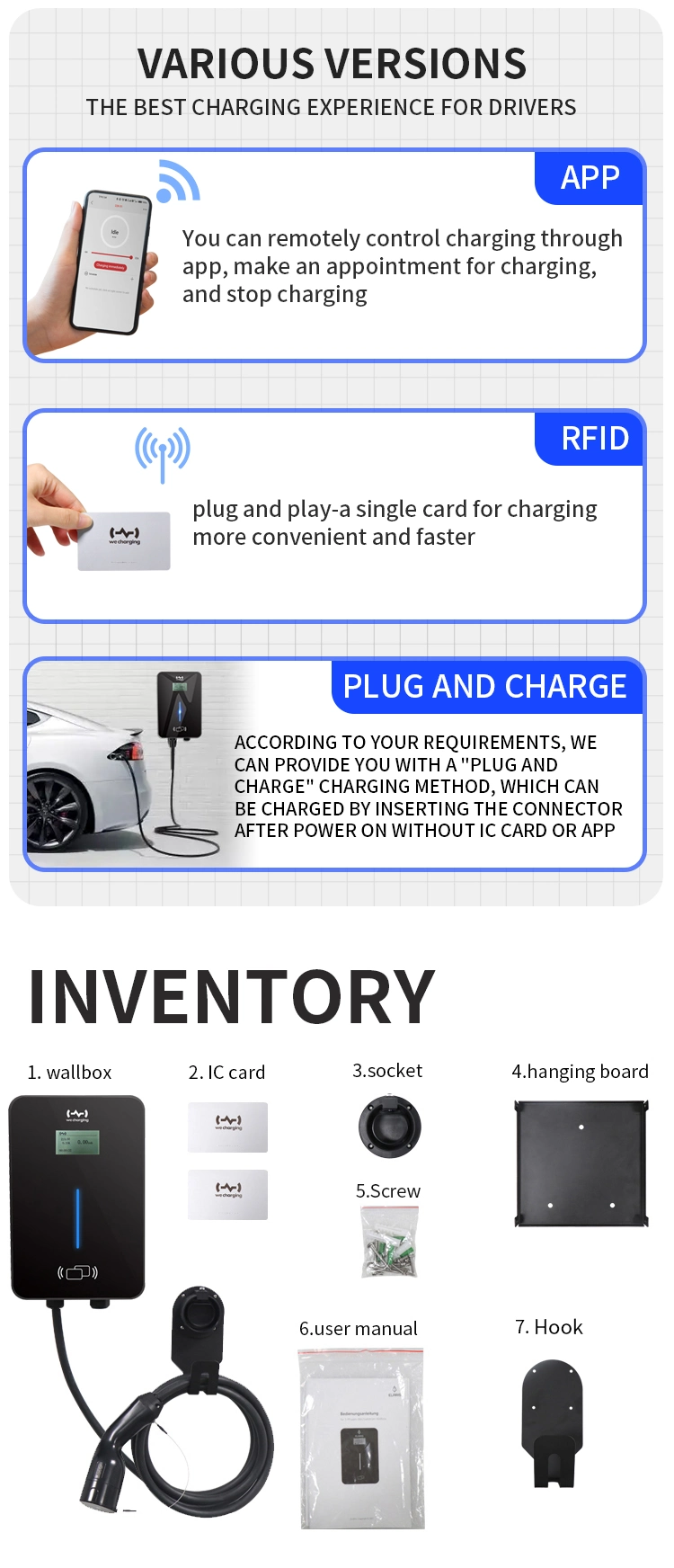 380V 3 Phase Fast Electric Vehicle Charging Station Wallbox 11kw/22kw APP Type with 2 Single Guns for Car Battery Charging Charger